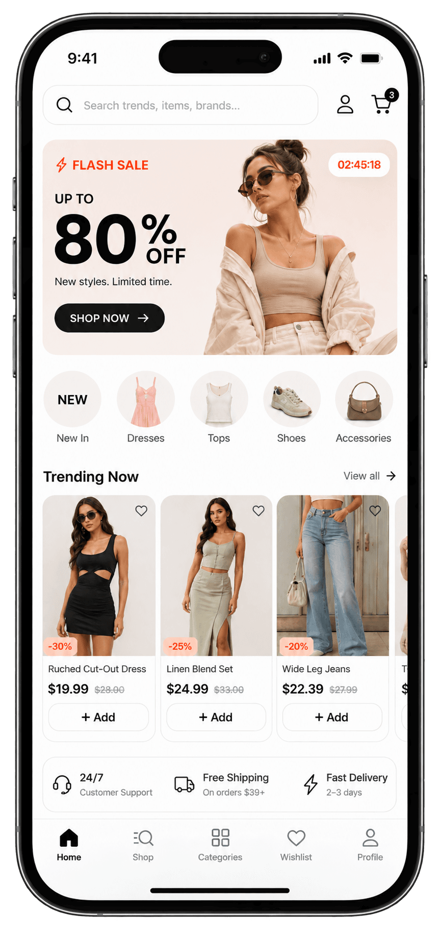 Store & Checkout mobile interface