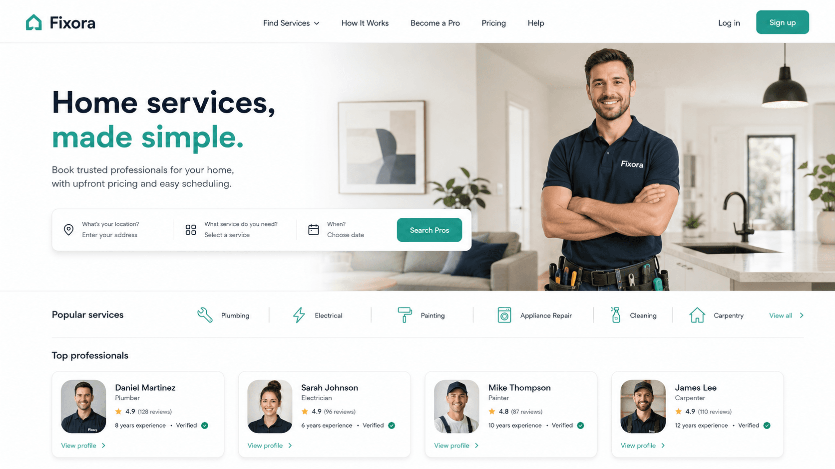 Fixora website design