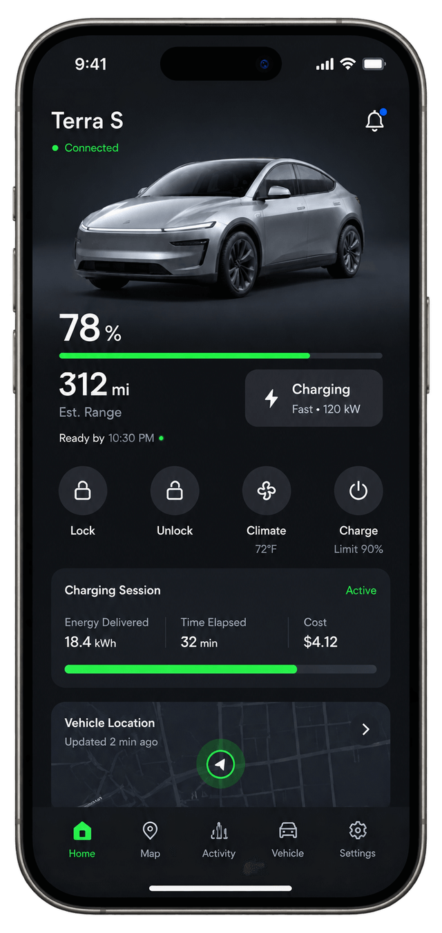 Settings — Hardware & IoT mobile app interface designed by Layerser